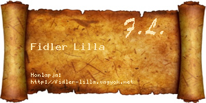 Fidler Lilla névjegykártya