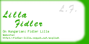 lilla fidler business card